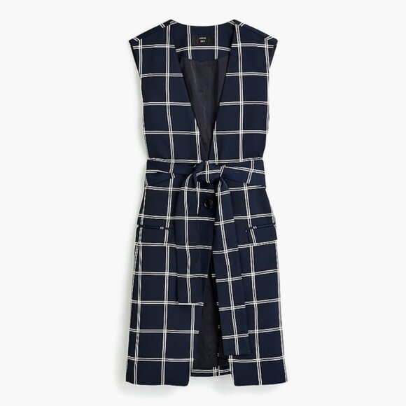 J. CREW 365 French Girl Windowpane Vest Blazer - Size 2 - Picture 1 of 7